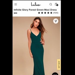 Lulus Infinite Glory Forest Green Maxi Dress